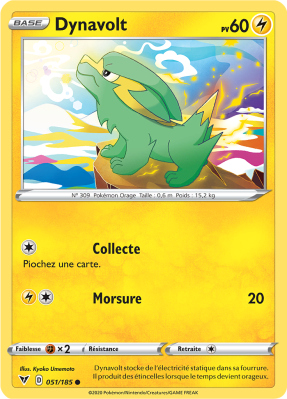 Carte Pokémon Dynavolt 051/185 Commune Voltage Éclatant
