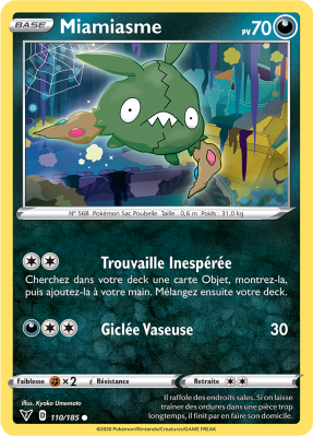 Carte Pokémon Miamiasme 110/185 Commune Voltage Éclatant