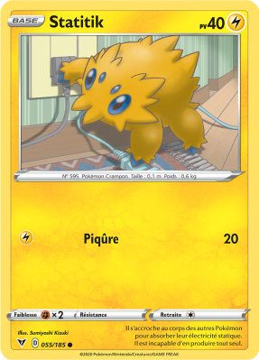 Carte Pokémon Statitik 055/185 Commune Voltage Éclatant