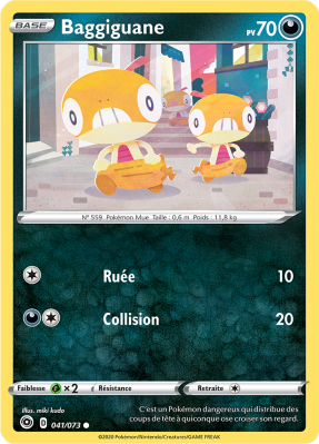 Carte Pokémon Baggiguane 041/073 Commune La Voie du Maître