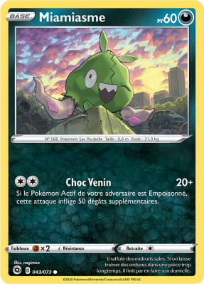 Carte Pokémon Miamiasme 043/073 Commune La Voie du Maître