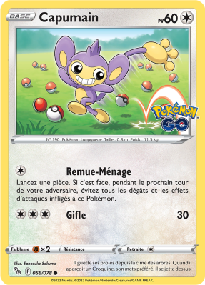 Carte Pokémon Capumain 056/078 Commune Pokémon GO (JCC)