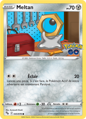 Carte Pokémon Meltan 045/078 Commune Pokémon GO (JCC)