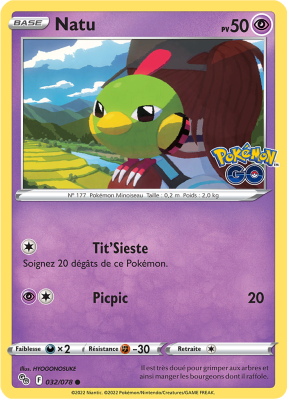 Carte Pokémon Natu 032/078 Commune Pokémon GO (JCC)