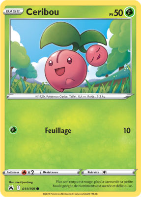 Carte Pokémon Ceribou 011/159 Commune Zénith Suprême