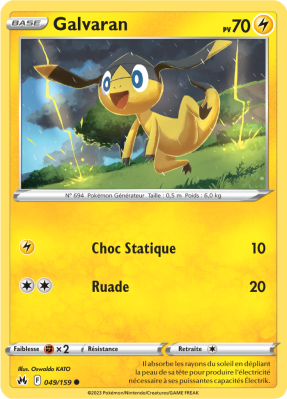 Carte Pokémon Galvaran 049/159 Commune Zénith Suprême