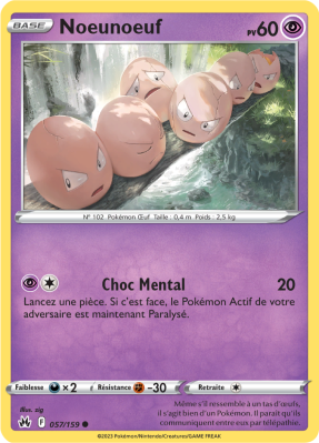 Carte Pokémon Noeunoeuf 057/159 Commune Zénith Suprême