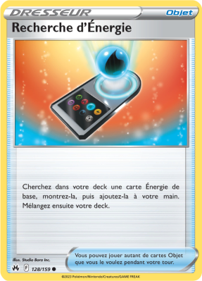 Carte Pokémon Recherche d'Énergie 128/159 Commune Zénith Suprême
