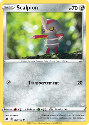 Carte Pokémon Scalpion 092/159 Commune Zénith Suprême