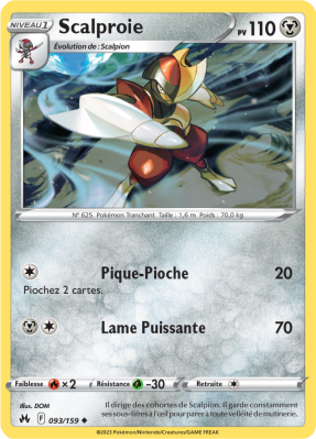 Carte Pokémon Scalproie 093/159 Commune Zénith Suprême