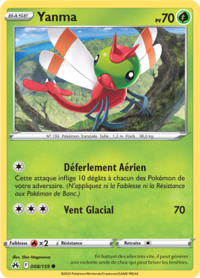 Carte Pokémon Yanma 008/159 Commune Zénith Suprême