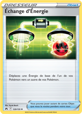 Carte Pokémon Échange d'Énergie 129/159 Commune Zénith Suprême