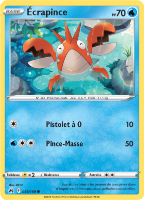 Carte Pokémon Écrapince 033/159 Commune Zénith Suprême