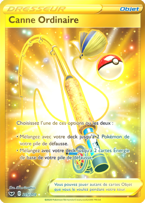 Carte Pokémon Canne Ordinaire 215/202 Gold Épée et Bouclier (JCC)