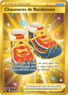 Carte Pokémon Chaussures de Randonnée 215/189 Gold Astres Radieux