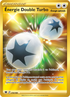 Carte Pokémon Énergie Double Turbo 216/189 Gold Astres Radieux