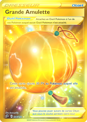Carte Pokémon Grande Amulette 206/192 Gold Clash des Rebelles