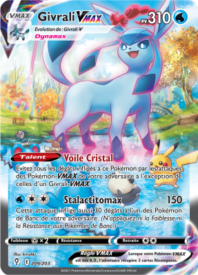 Carte Pokémon Givrali-VMAX 209/203 Gold Évolution Céleste