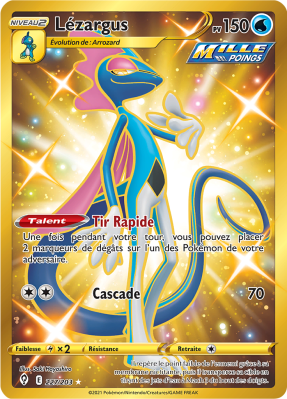 Carte Pokémon Lézargus 227/203 Gold Évolution Céleste