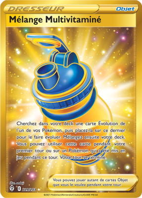 Carte Pokémon Mélange Multivitaminé 229/203 Gold Évolution Céleste