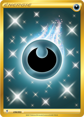 Carte Pokémon Énergie Obscurité de base 236/203 Gold Évolution Céleste