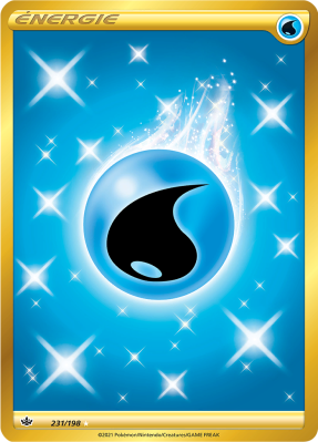 Carte Pokémon Énergie Eau de base 231/198 Gold Règne de Glace