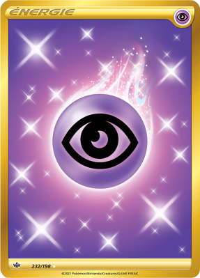 Carte Pokémon Énergie Psy de base 232/198 Gold Règne de Glace