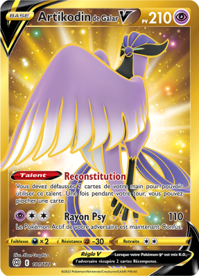 Carte Pokémon Artikodin de Galar-V 181/172 Gold Stars Étincelantes