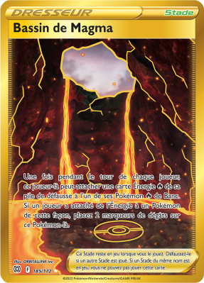 Carte Pokémon Bassin de Magma 185/172 Gold Stars Étincelantes