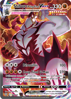 Carte Pokémon Shifours Poing Final-VMAX 168/163 Gold Styles de Combat