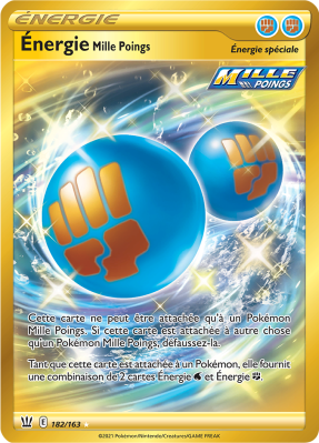 Carte Pokémon Énergie Mille Poings 182/202 Gold Styles de Combat