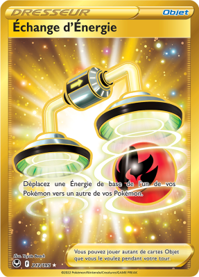 Carte Pokémon Échange d'Énergie 212/195 Gold Tempête Argentée