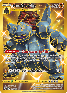 Carte Pokémon Monthracite 198/189 Gold Ténèbres Embrasées