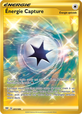 Carte Pokémon Énergie Capture 201/189 Gold Ténèbres Embrasées