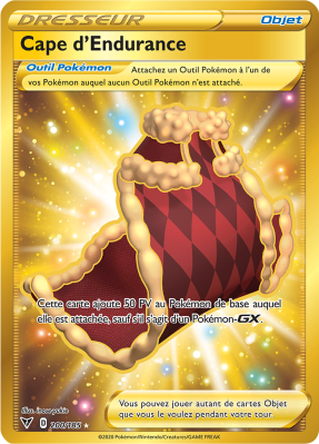 Carte Pokémon Cape d'Endurance 200/185 Gold Voltage Éclatant