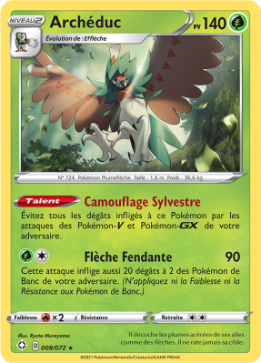 Carte Pokémon Archéduc 008/072 Holographique Destinées Radieuses