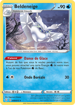 Carte Pokémon Beldeneige 030/072 Holographique Destinées Radieuses