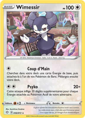 Carte Pokémon Wimessir 056/072 Holographique Destinées Radieuses