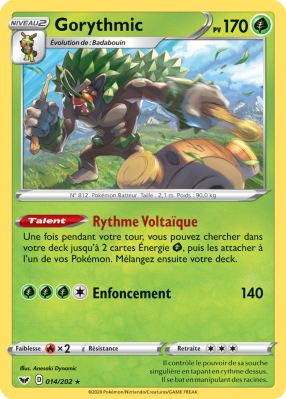 Carte Pokémon Gorythmic 014/202 Holographique Épée et Bouclier (JCC)