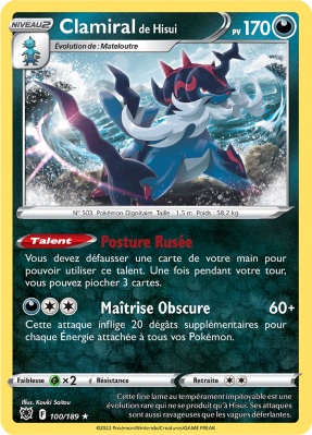 Carte Pokémon Clamiral de Hisui 100/189 Holographique Astres Radieux