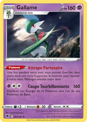 Carte Pokémon Gallame 062/189 Holographique Astres Radieux