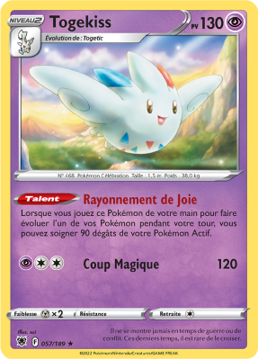 Carte Pokémon Togekiss 057/189 Holographique Astres Radieux