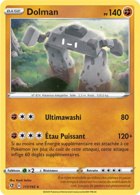 Carte Pokémon Dolman 111/192 Holographique Clash des Rebelles
