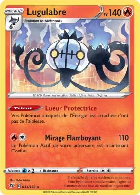 Carte Pokémon Lugulabre 033/192 Holographique Clash des Rebelles