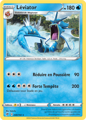 Carte Pokémon Léviator 040/192 Holographique Clash des Rebelles