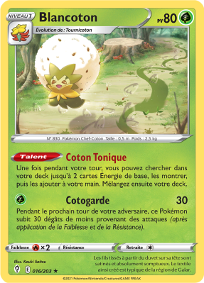 Carte Pokémon Blancoton 016/203 Holographique Évolution Céleste