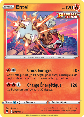 Carte Pokémon Entei 019/203 Holographique Évolution Céleste