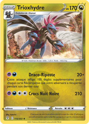 Carte Pokémon Trioxhydre 115/203 Holographique Évolution Céleste