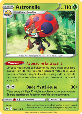 Carte Pokémon Astronelle 020/196 Holographique Origine Perdue