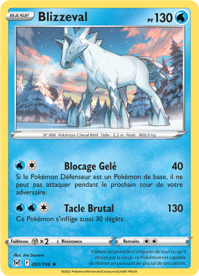Carte Pokémon Blizzeval 051/196 Holographique Origine Perdue